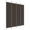 VidaXL Parawan 4-panelowy, brązowy, 200x220 cm, tkanina