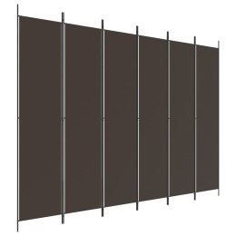 VidaXL Parawan 6-panelowy, brązowy, 300x220 cm, tkanina