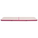 VidaXL Mata gimnastyczna z pompką, 600x100x15 cm, PVC, różowa