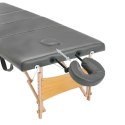 VidaXL Stół do masażu, 4-strefowy, drewniana rama, antracyt, 186x68 cm