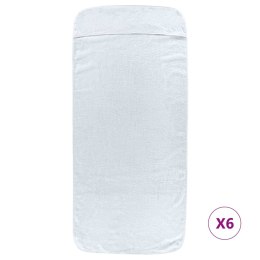 VidaXL Ręczniki plażowe, 6 szt., białe, 60x135 cm, tkanina, 400 g/m²