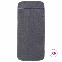 VidaXL Ręczniki plażowe, 6 szt., antracytowe, 60x135 cm, 400 g/m²