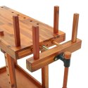 VidaXL Stolik roboczy z i imadłami, 92x48x83 cm, drewno akacjowe