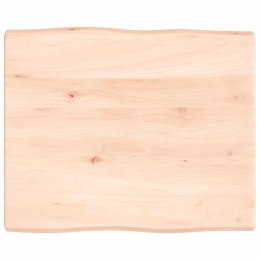 VidaXL Blat stołu, 60x50x(2-4)cm, surowy, lity dąb naturalną krawędzią