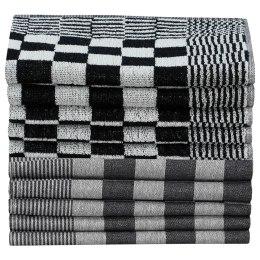 VidaXL Zestaw 10 ręczników, czarno-biały, bawełna