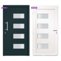 VidaXL Drzwi frontowe, aluminium i PVC, antracytowe, 110x210 cm