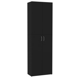 VidaXL Szafa biurowa, czarna, 60x32x190 cm, materiał drewnopochodny