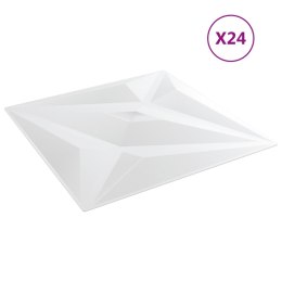 VidaXL Panele ścienne, 24 szt., białe, 50x50 cm, XPS, 6 m², gwiazda