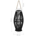 VidaXL Wiszący lampion na świece, bambusowy, czarny, 60 cm