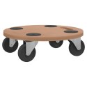 VidaXL Wózki platformowe, 6 szt., okrągłe, materiał drewnopochodny