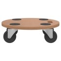 VidaXL Wózki platformowe, 6 szt., okrągłe, materiał drewnopochodny