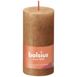 Bolsius Rustykalne świece pieńkowe Shine, 8 szt., 100x50 mm, brązowe