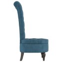 VidaXL Fotel z wysokim oparciem, niebieski, aksamit, pikowany
