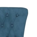 VidaXL Fotel z wysokim oparciem, niebieski, aksamit, pikowany
