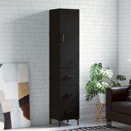 VidaXL Wysoka szafka, czarna, 34,5x34x180 cm, materiał drewnopochodny