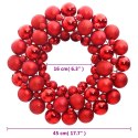 VidaXL Wieniec świąteczny, czerwony, 45 cm, polistyren
