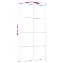 VidaXL Drzwi przesuwne, aluminium i szkło ESG, 102,5x205 cm, czarne