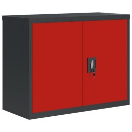 VidaXL Szafka na dokumenty, antracytowo-czerwona, 90x40x70 cm, stalowa