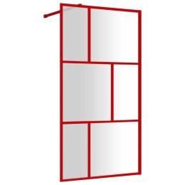 VidaXL Ścianka prysznicowa przezroczyste szkło ESG czerwona 115x195 cm
