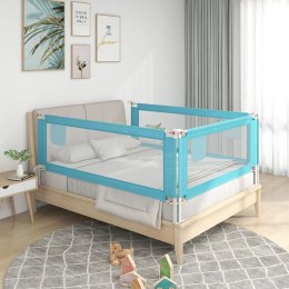 VidaXL Barierka do łóżeczka dziecięcego, niebieska, 90x25 cm, tkanina