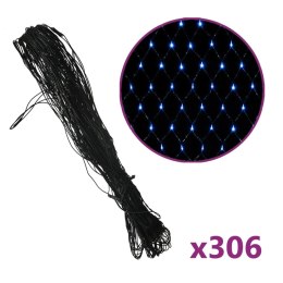 VidaXL Siatka lampek, niebieskie światło, 3x3 m, 306 LED