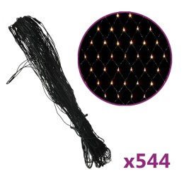 VidaXL Siatka z lampek LED, ciepła biel, 4x4 m, 544 LED
