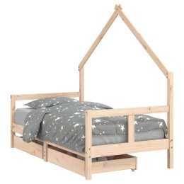 VidaXL Rama łóżka dziecięcego z szufladami, 80x160 cm, drewno sosnowe