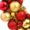 VidaXL Wieniec świąteczny, czerwono-złoty, 45 cm, polistyren