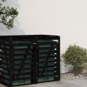 VidaXL Przedłużenie obudowy kosza na śmieci, czarne, drewno sosnowe