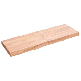 VidaXL Blat do stołu, jasnobrązowy, 120x40x(2-6)cm, lite drewno dębowe