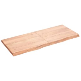VidaXL Blat do stołu, jasnobrązowy, 120x50x(2-4)cm, lite drewno dębowe