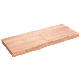 VidaXL Blat do stołu, jasnobrązowy, 120x50x(2-6)cm, lite drewno dębowe