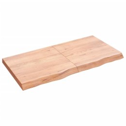 VidaXL Blat do stołu, jasnobrązowy, 120x60x(2-6)cm, lite drewno dębowe