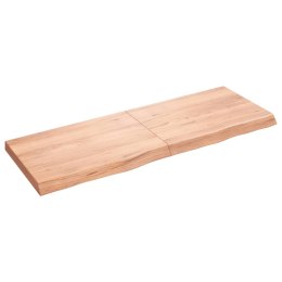 VidaXL Blat do stołu, jasnobrązowy, 140x50x(2-6)cm, lite drewno dębowe