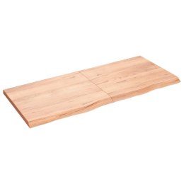 VidaXL Blat do stołu, jasnobrązowy, 140x60x(2-4)cm, lite drewno dębowe