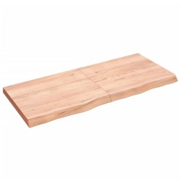 VidaXL Blat do stołu, jasnobrązowy, 140x60x(2-6)cm, lite drewno dębowe