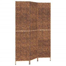 VidaXL Parawan pokojowy 3-panelowy, brązowy, 122x180 cm, hiacynt wodny