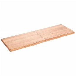 VidaXL Blat do stołu, jasnobrązowy, 180x60x(2-6)cm, lite drewno dębowe