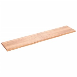 VidaXL Blat do stołu, jasnobrązowy, 200x40x(2-4)cm, lite drewno dębowe