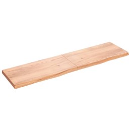 VidaXL Blat do stołu, jasnobrązowy, 200x50x(2-6)cm, lite drewno dębowe
