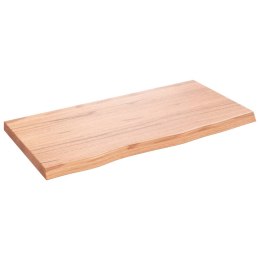 VidaXL Blat do stołu, jasnobrązowy, 80x40x(2-4)cm, lite drewno dębowe