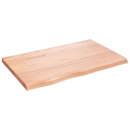 VidaXL Blat do stołu, jasnobrązowy, 80x50x(2-4)cm, lite drewno dębowe