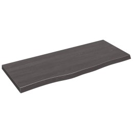 VidaXL Blat stołu, ciemnobrązowy, 100x40x(2-4) cm, lite drewno dębowe