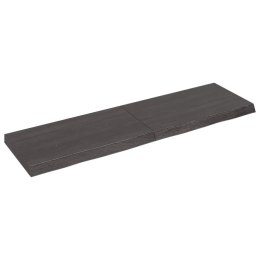 VidaXL Blat stołu, ciemnobrązowy, 140x40x(2-6) cm, lite drewno dębowe