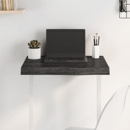 VidaXL Blat stołu, ciemnobrązowy, 60x40x(2-6) cm, lite drewno dębowe