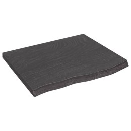 VidaXL Blat stołu, ciemnobrązowy, 60x50x(2-4) cm, lite drewno dębowe
