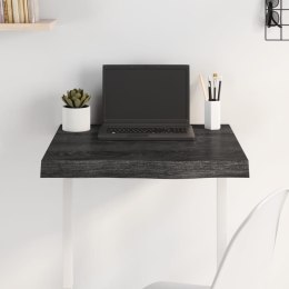 VidaXL Blat stołu, ciemnobrązowy, 60x60x(2-6) cm, lite drewno dębowe