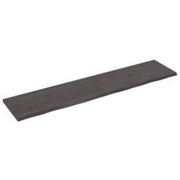 VidaXL Blat stołu, ciemnobrązowy, 220x50x(2-4) cm, lite drewno dębowe