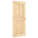 VidaXL Drzwi przesuwne z osprzętem, 85x210 cm, lite drewno sosnowe