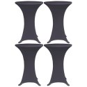 VidaXL Elastyczne pokrowce na stół, 4 szt., 60 cm, antracytowe